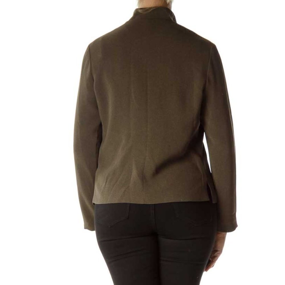 Harari Brown Mottled Buttoned Blazer - Picture 3 of 3